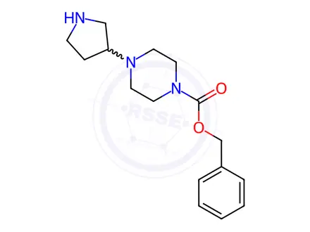 Chemical structure of BENZYL 4-(PYRROLIDIN-3-YL)PIPERAZINE-1-CARBOXYLATE