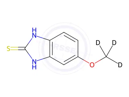 Chemical structure of 5-(Methoxy-d3)-2-Mercaptobenzimidazole