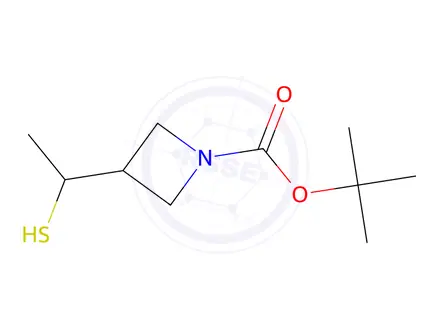 Chemical structure of tert-Butyl 3-(1-mercaptoethyl)azetidine-1-carboxylate