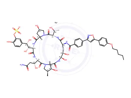 Chemical structure of Micafungin sodium