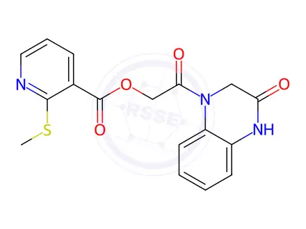 Chemical structure of 2-oxo-2-(3-oxo-1,2,3,4-tetrahydroquinoxalin-1-yl)e thyl 2-(methylsulfanyl)pyridine-3-carboxylate