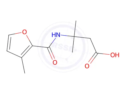 Chemical structure of 3-Methyl-3-(3-methylfuran-2-carboxamido)butanoic acid