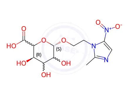Chemical structure of Metronidazole-O-glucuronide