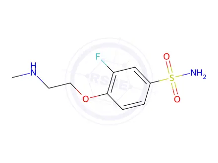 Chemical structure of 3-Fluoro-4-(2-(methylamino)ethoxy)benzenesulfonamide