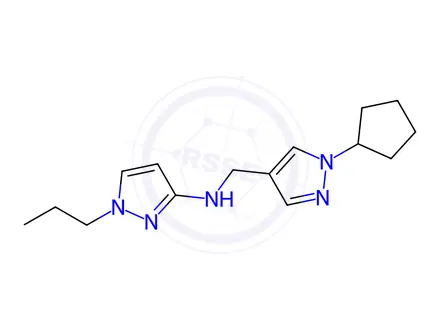 Chemical structure of N-[(1-cyclopentyl-1H-pyrazol-4-yl)methyl]-1-propyl-1H-pyrazol-3-amine