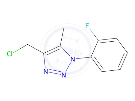 Chemical structure of 4-(Chloromethyl)-1-(2-fluorophenyl)-5-methyl-1H-1,2,3-triazole