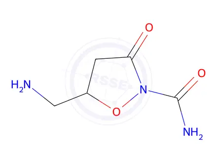Chemical structure of 5-(Aminomethyl)-3-oxoisoxazolidine-2-carboxamide