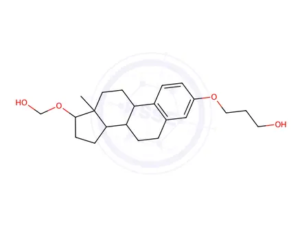 Chemical structure of 3-((17-(hydroxymethoxy)-13-methyl-7,8,9,11,12,13,14,15,16,17-decahydro-6H-cyclopenta[a]phenanthren-3-yl)oxy)propan-1-ol