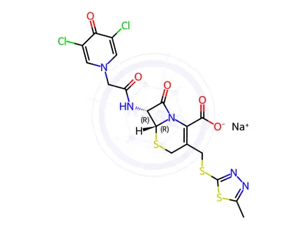 Chemical structure of Cefazedone Sodium Salt