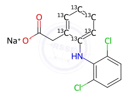 Chemical structure of Diclofenac-13C6-Na hydrate