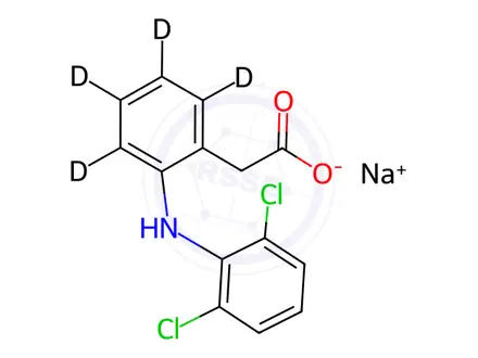 Chemical structure of Diclofenac-d4 Sodium Salt (Phenyl-d4-acetic)