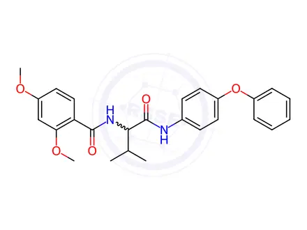 Chemical structure of Benzamide, 2,4-dimethoxy-N-[2-methyl-1-[[(4-phenoxyphenyl)amino]carbonyl]propyl]-(9CI)
