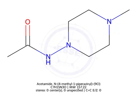 Chemical structure of Acetamide, N-(4-methyl-1-piperazinyl)-(9CI)
