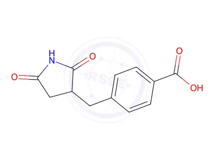 Chemical structure of 4-[(2,5-dioxopyrrolidin-3-yl)methyl]benzoic acid