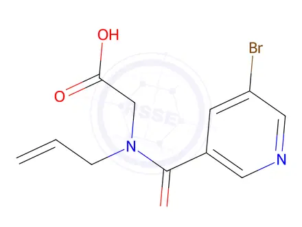 Chemical structure of N-allyl-N-(5-bromonicotinoyl)glycine