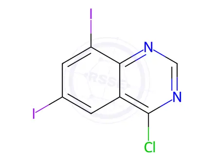 Chemical structure of 4-Chloro-6,8-Diiodoquinazoline