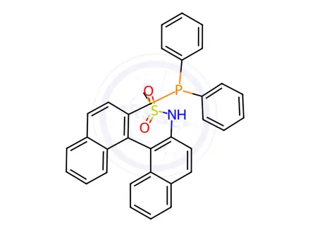 Chemical structure of n-(2'-(Diphenylphosphanyl)-[1,1'-binaphthalen]-2-yl)methanesulfonamide