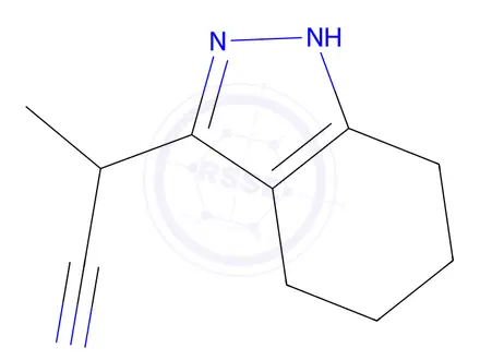 Chemical structure of 2-(4,5,6,7-Tetrahydro-1H-indazol-3-yl)propanenitrile