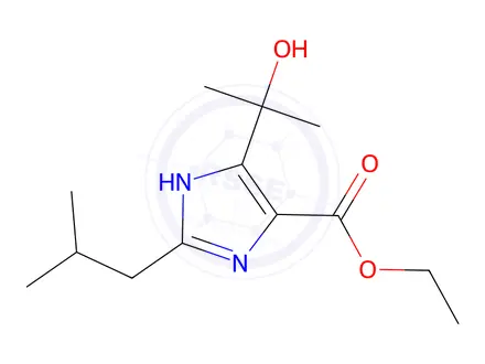 Chemical structure of 4-(1-Hydroxy-1-methylethyl)-2-isobutyl-1H-imidazole-5-carboxylic Acid Ethyl Ester