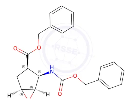 Chemical structure of Benzyl (1R,2R,3R,5S)-2-(((benzyloxy)carbonyl)amino)-6-oxabicyclo[3.1.0]hexane-3-carboxylate