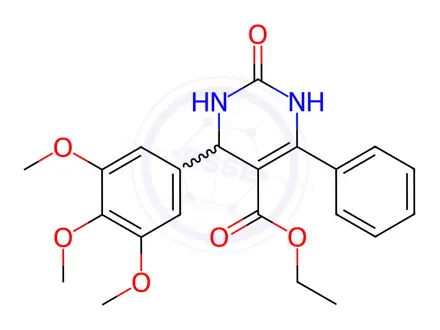 Chemical structure of Ethyl 2-oxo-6-phenyl-4-(3,4,5-trimethoxyphenyl)-1,2,3,4-tetrahydropyrimidine-5-carboxylate