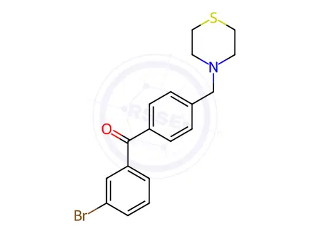 Chemical structure of 3-Bromo-4'-thiomorpholinomethylbenzophenone