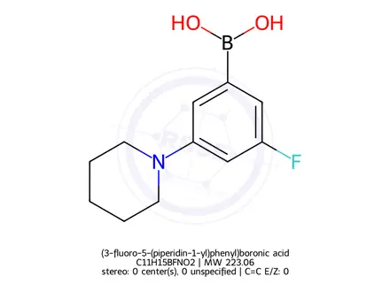 Chemical structure of (3-fluoro-5-(piperidin-1-yl)phenyl)boronic acid