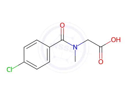 Chemical structure of [(4-chlorobenzoyl)(methyl)amino]acetic acid