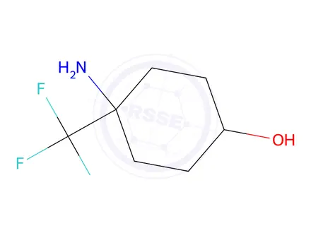 Chemical structure of 4-Amino-4-(trifluoromethyl)cyclohexan-1-ol
