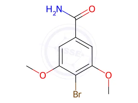 Chemical structure of Benzamide, 4-bromo-3,5-dimethoxy-