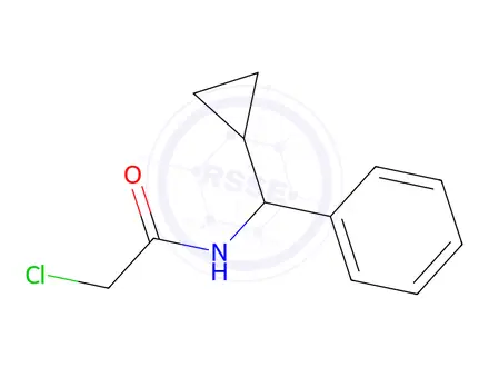 Chemical structure of 2-chloro-N-[cyclopropyl(phenyl)methyl]acetamide
