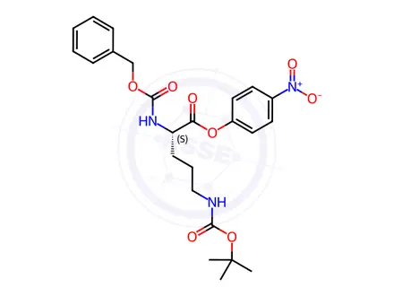 Chemical structure of Z-L-Orn(Boc)-Onp