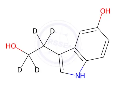 Chemical structure of 5-Hydroxy Tryptophol-d4