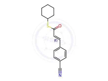 Chemical structure of 4-[(1E)-3-(Cyclohexylsulfanyl)-3-oxoprop-1-en-1-yl]benzonitrile