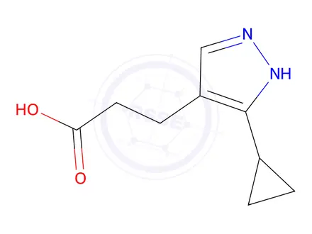 Chemical structure of 3-(5-cyclopropyl-1h-pyrazol-4-yl)propanoic acid
