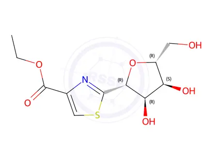 Chemical structure of 2-β-D-Ribofuranosyl-4-thiazolecarboxylic Acid Ethyl Ester