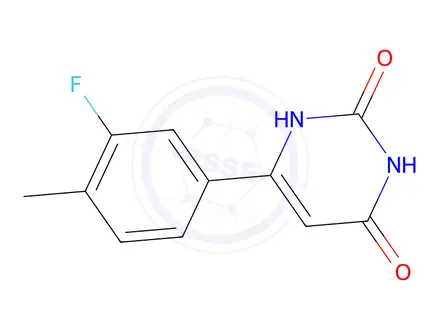 Chemical structure of 6-(3-fluoro-4-methylphenyl)pyrimidine-2,4(1h,3h)-dione