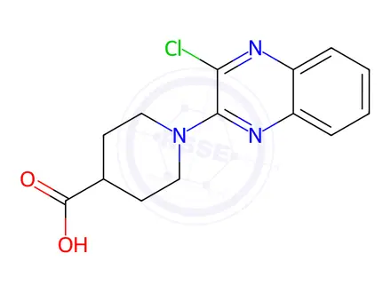 Chemical structure of 1-(3-Chloroquinoxalin-2-yl)piperidine-4-carboxylic acid
