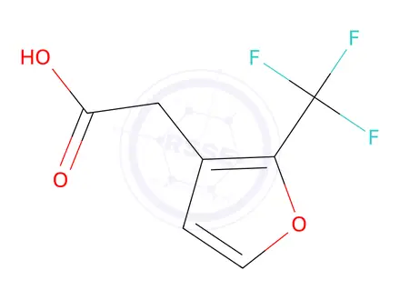 Chemical structure of 2-(2-(Trifluoromethyl)furan-3-yl)acetic acid