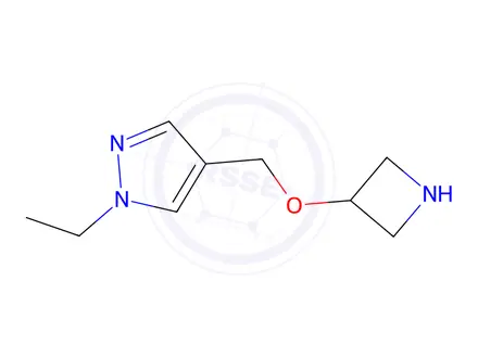 Chemical structure of 4-((Azetidin-3-yloxy)methyl)-1-ethyl-1h-pyrazole