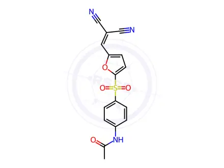 Chemical structure of N-(4-((5-(2,2-Dicyanovinyl)furan-2-yl)sulfonyl)phenyl)acetamide