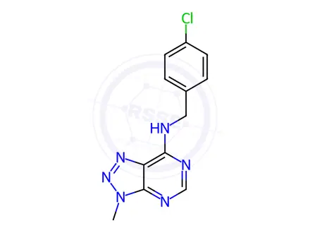 Chemical structure of N-(4-Chlorobenzyl)-3-methyl-3H-[1,2,3]triazolo[4,5-d]pyrimidin-7-amine