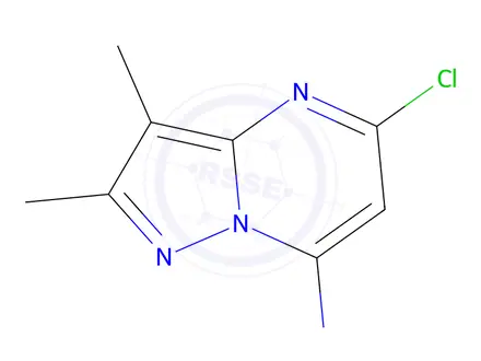 Chemical structure of 5-chloro-2,3-dimethylpyrazolo[1,5-a]pyrimidin-7-amine