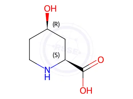 Chemical structure of (2S,4R)-4-hydroxypiperidine-2-carboxylic acid