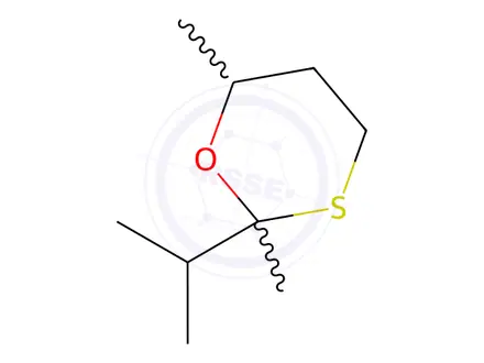 Chemical structure of 2-Isopropyl-2,6-dimethyl-1,3-oxathiane