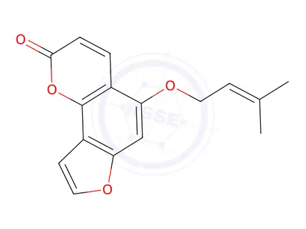 Chemical structure of 5-((3-Methylbut-2-en-1-yl)oxy)-2H-furo[2,3-h]chromen-2-one