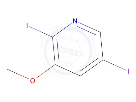 Chemical structure of 2,5-Diiodo-3-methoxypyridine