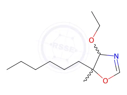 Chemical structure of Oxazole, 4-ethoxy-5-hexyl-4,5-dihydro-5-methyl-(9CI)