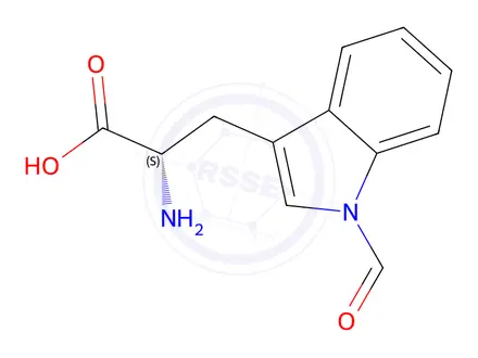 Chemical structure of (S)-2-Amino-3-(1-formyl-1H-indol-3-yl)propanoic acid