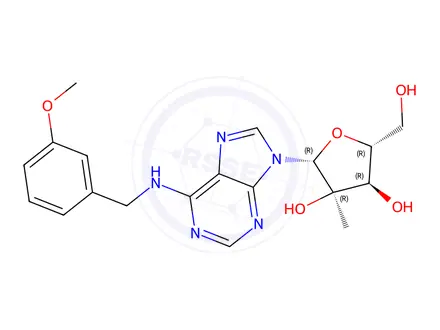 Chemical structure of N6-(3-Methoxybenzyl)-2'-C-methyl adenosine